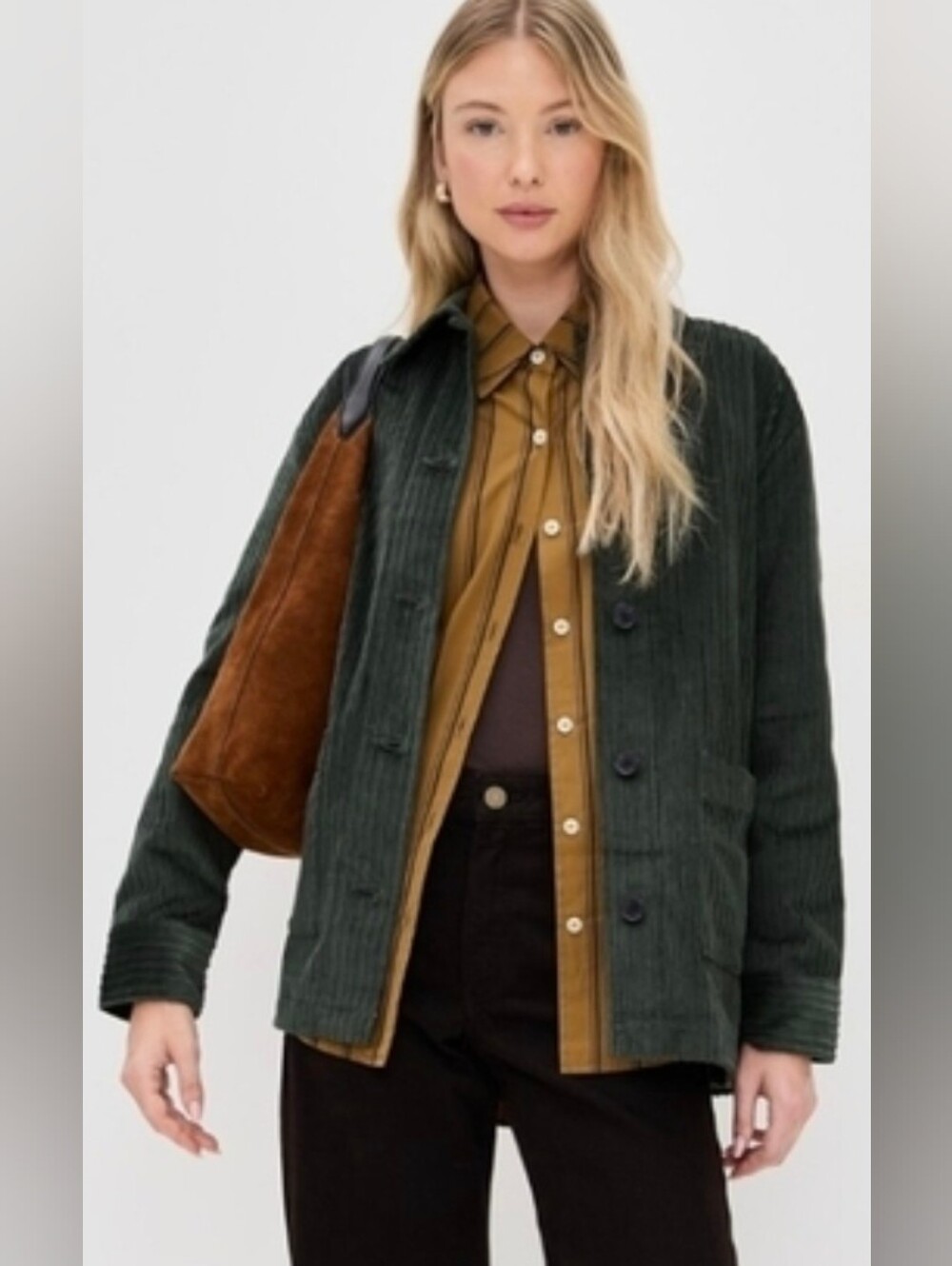 🍁Madewell Green Corduroy Jacket Size M NWOT